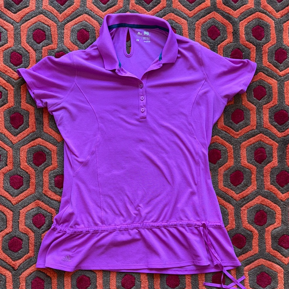 MAKE OFFER! adidas Women's Vibrant Purple/pink Short Sleeve Polo sz Large